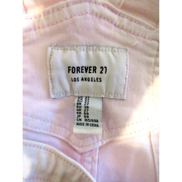 Forever 21 Los Angeles Overalls Pink Denim Mini Dress Jean NWT Sz 27 S/M - Picture 5 of 6